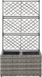 vidaXL - Latwerkplantenbak - verhoogd - met - potten - 58x30x107 - cm - rattan - zwart