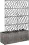 vidaXL - Latwerkplantenbak - verhoogd - met - potten - 58x30x107 - cm - rattan - zwart