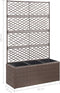 vidaXL - Latwerkplantenbak - verhoogd - met - potten - 58x30x107 - cm - rattan - zwart