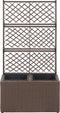 vidaXL - Latwerkplantenbak - verhoogd - met - potten - 58x30x107 - cm - rattan - zwart