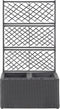 vidaXL - Latwerkplantenbak - verhoogd - met - potten - 58x30x107 - cm - rattan - zwart