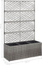 vidaXL - Latwerkplantenbak - verhoogd - met - potten - 58x30x107 - cm - rattan - zwart