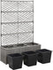 vidaXL - Latwerkplantenbak - verhoogd - met - potten - 58x30x107 - cm - rattan - zwart