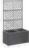 vidaXL - Latwerkplantenbak - verhoogd - met - potten - 58x30x107 - cm - rattan - zwart