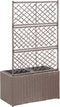 vidaXL - Latwerkplantenbak - verhoogd - met - potten - 58x30x107 - cm - rattan - bruin