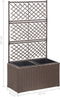 vidaXL - Latwerkplantenbak - verhoogd - met - potten - 58x30x107 - cm - rattan - bruin