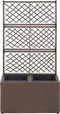 vidaXL - Latwerkplantenbak - verhoogd - met - potten - 58x30x107 - cm - rattan - bruin