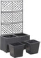 vidaXL - Latwerkplantenbak - verhoogd - met - potten - 58x30x107 - cm - rattan - zwart