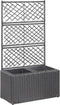 vidaXL - Latwerkplantenbak - verhoogd - met - potten - 83x30x130 - cm - rattan - zwart