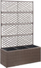 vidaXL - Latwerkplantenbak - verhoogd - met - potten - 83x30x130 - cm - rattan - zwart