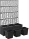 vidaXL - Latwerkplantenbak - verhoogd - met - potten - 83x30x130 - cm - rattan - zwart