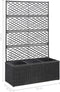 vidaXL - Latwerkplantenbak - verhoogd - met - potten - 83x30x130 - cm - rattan - zwart