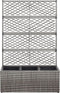 vidaXL - Latwerkplantenbak - verhoogd - met - potten - 83x30x130 - cm - rattan - grijs