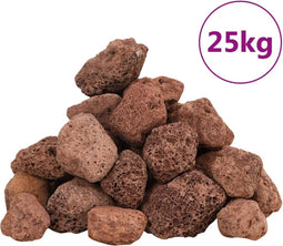 vidaXL - Lavastenen - 25 - kg - 3-5 - cm - rood