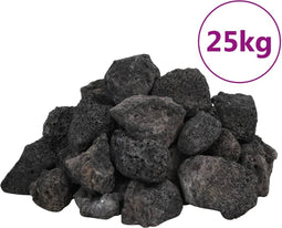 vidaXL - Lavastenen - 25 - kg - 3-5 - cm - zwart