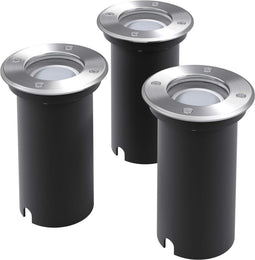 vidaXL LED-grondspots buiten rond 3 st
