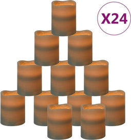 vidaXL LED-kaarsen 24 st vlamloos met afstandsbediening warmwit