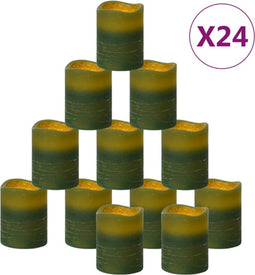 vidaXL LED-kaarsen vlamloos met afstandsbediening 24 st warmwit