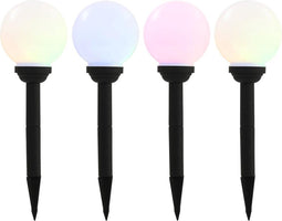 vidaXL LED-solarlampen rond 15 cm RGB 4 st