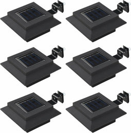 vidaXL LED-solarlampen vierkant 12 cm zwart 6 st