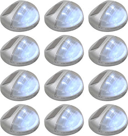 vidaXL LED-wandlampen solar rond zilver 12 st