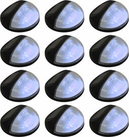 vidaXL LED-wandlampen solar rond zwart 12 st