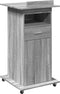 vidaXL - Lessenaar - met - wielen - en - lade - 55x55x107 - cm - hout - grijs - sonoma