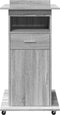 vidaXL - Lessenaar - met - wielen - en - lade - 55x55x107 - cm - hout - grijs - sonoma