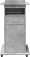 vidaXL - Lessenaar - met - wielen - en - lade - 55x55x107 - cm - hout - betongrijs