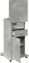 vidaXL - Lessenaar - met - wielen - en - lade - 55x55x107 - cm - hout - betongrijs