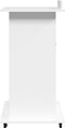vidaXL - Lessenaar - met - wielen - en - lade - 55x55x107 - cm - bewerkt - hout - wit