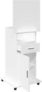 vidaXL - Lessenaar - met - wielen - en - lade - 55x55x107 - cm - bewerkt - hout - wit
