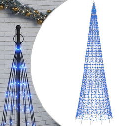 vidaXL - Lichtkegel - aan - vlaggenmast - 1534 - blauwe - LED's - 500 - cm