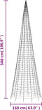vidaXL - Lichtkegel - aan - vlaggenmast - 1534 - koudwitte - LED's - 500 - cm