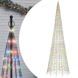 vidaXL - Lichtkegel - aan - vlaggenmast - 1534 - meerkleurige - LED's - 500 - cm