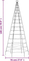 vidaXL - Lichtkegel - aan - vlaggenmast - 180 - cm - 200 - LED's - warmwit
