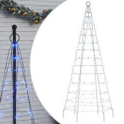 vidaXL - Lichtkegel - aan - vlaggenmast - 200 - blauwe - LED's - 180 - cm