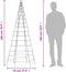 vidaXL - Lichtkegel - aan - vlaggenmast - 200 - blauwe - LED's - 180 - cm