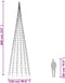 vidaXL - Lichtkegel - aan - vlaggenmast - 3000 - warmwitte - LED's - 800 - cm