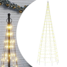 vidaXL - Lichtkegel - aan - vlaggenmast - 550 - warmwitte - LED's - 300 - cm