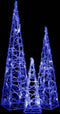 vidaXL - Lichtkegelset - decoratief - LED - 30/45/60 - cm - acryl - blauw