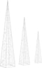 vidaXL - Lichtkegelset - decoratief - LED - 30/45/60 - cm - acryl - koudwit