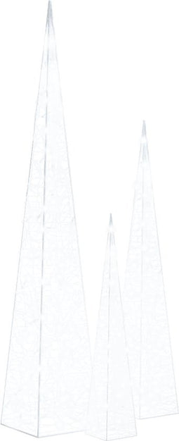 vidaXL - Lichtkegelset - decoratief - LED - 60/90/120 - cm - acryl - koudwit