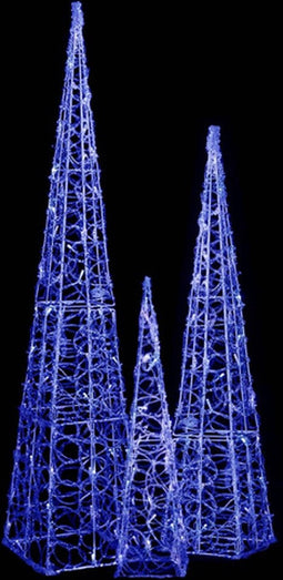 vidaXL - Lichtkegelset - decoratief - LED - 60/90/120 - cm - acryl - blauw