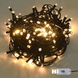 vidaXL - Lichtslinger - met - 150 - LED's - 15 - m - PVC - warmwit