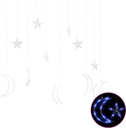 vidaXL - Lichtslinger - ster - en - maan - afstandsbediening - 138 - LED's - blauw