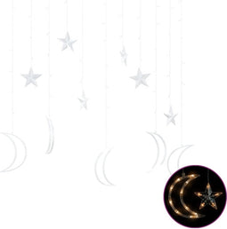 vidaXL - Lichtslinger - ster - en - maan - afstandsbediening - 138 - LED's - warmwit