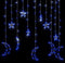 vidaXL - Lichtslinger - ster - en - maan - afstandsbediening - 138 - LED's - blauw