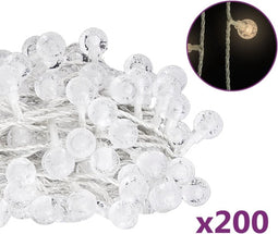 vidaXL - Lichtsnoer - met - 200 - LED's - 8 - functies - warmwit - 20 - m