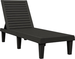 vidaXL - Ligbed - 155x58x83 - cm - polypropeen - zwart